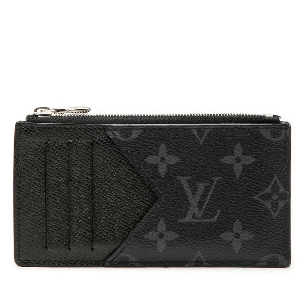 Louis Vuitton Monogram Eclipse Black Coin Card Case Fragment Black Leather